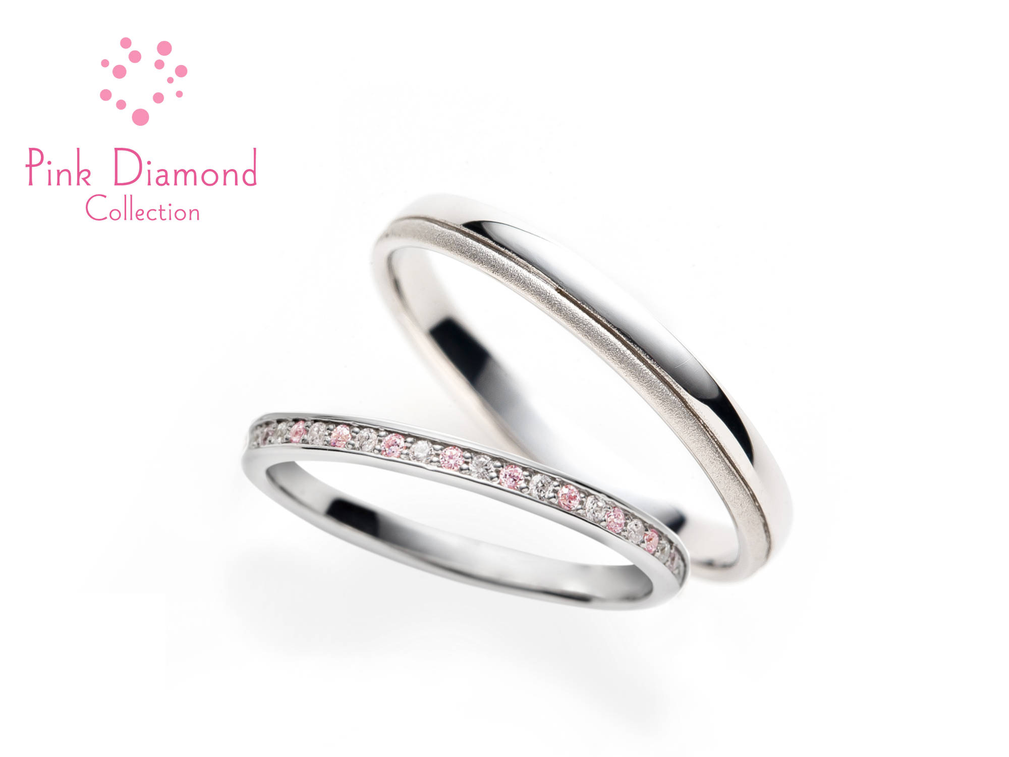 ウッディpink diamond 結婚指輪プラチナピンクダイヤ