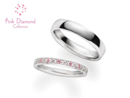 レインボーpink diamond 結婚指輪プラチナピンクダイヤ