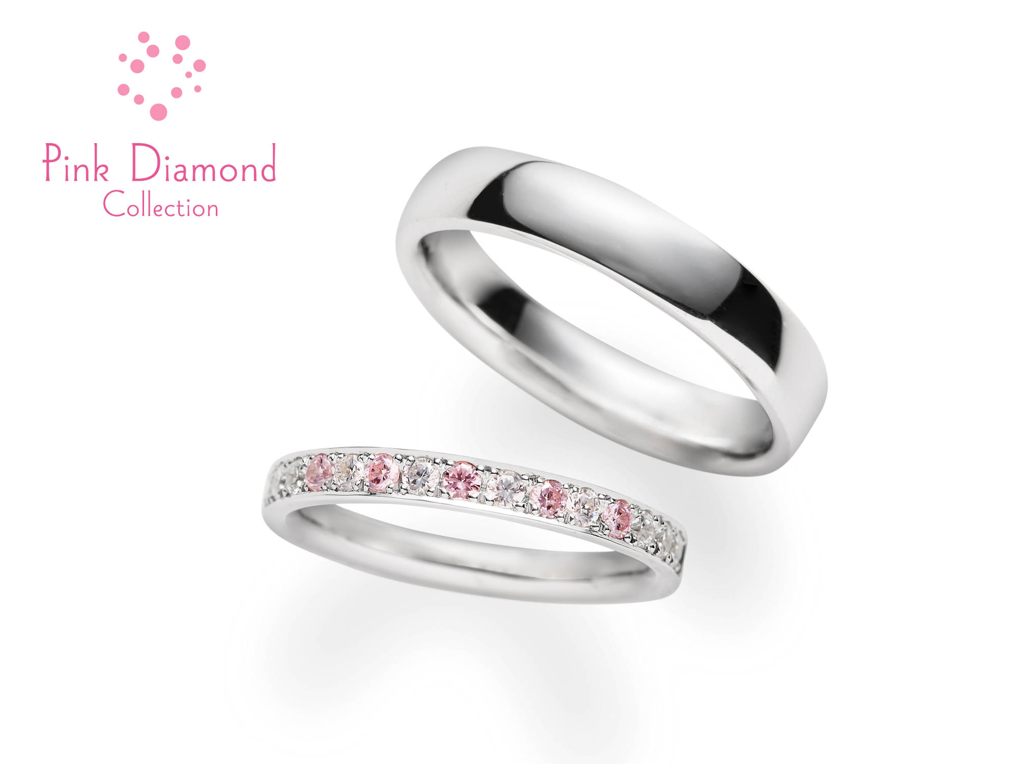 レインボーpink diamond 結婚指輪プラチナピンクダイヤ