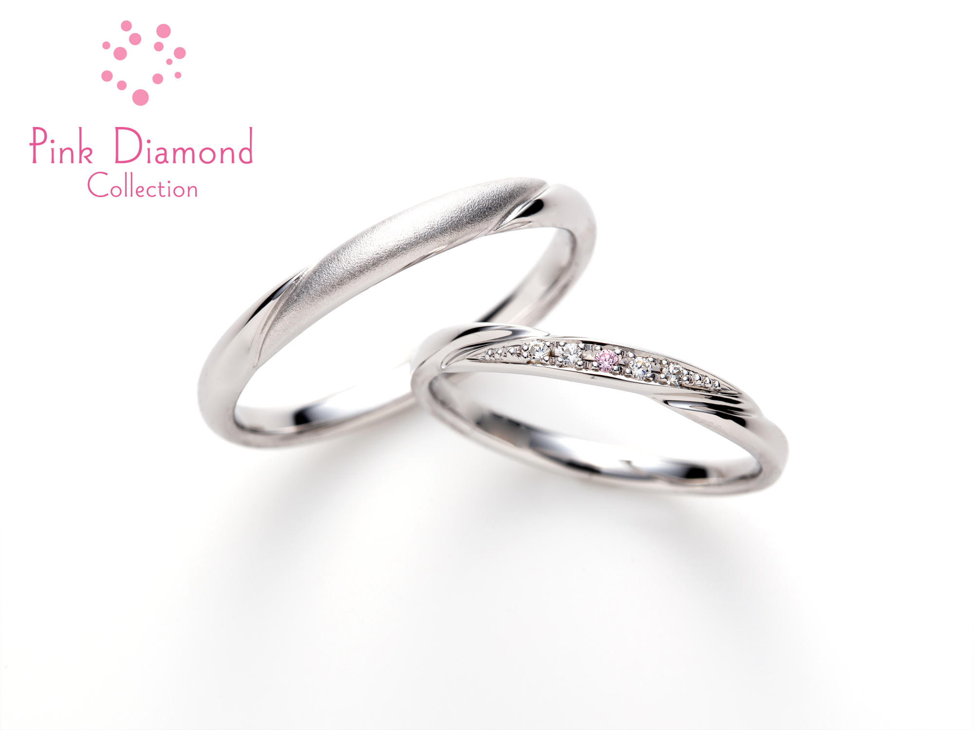ピンクダイヤ＆ピンクサファイヤの結婚指輪 - 結婚指輪・婚約指輪の 