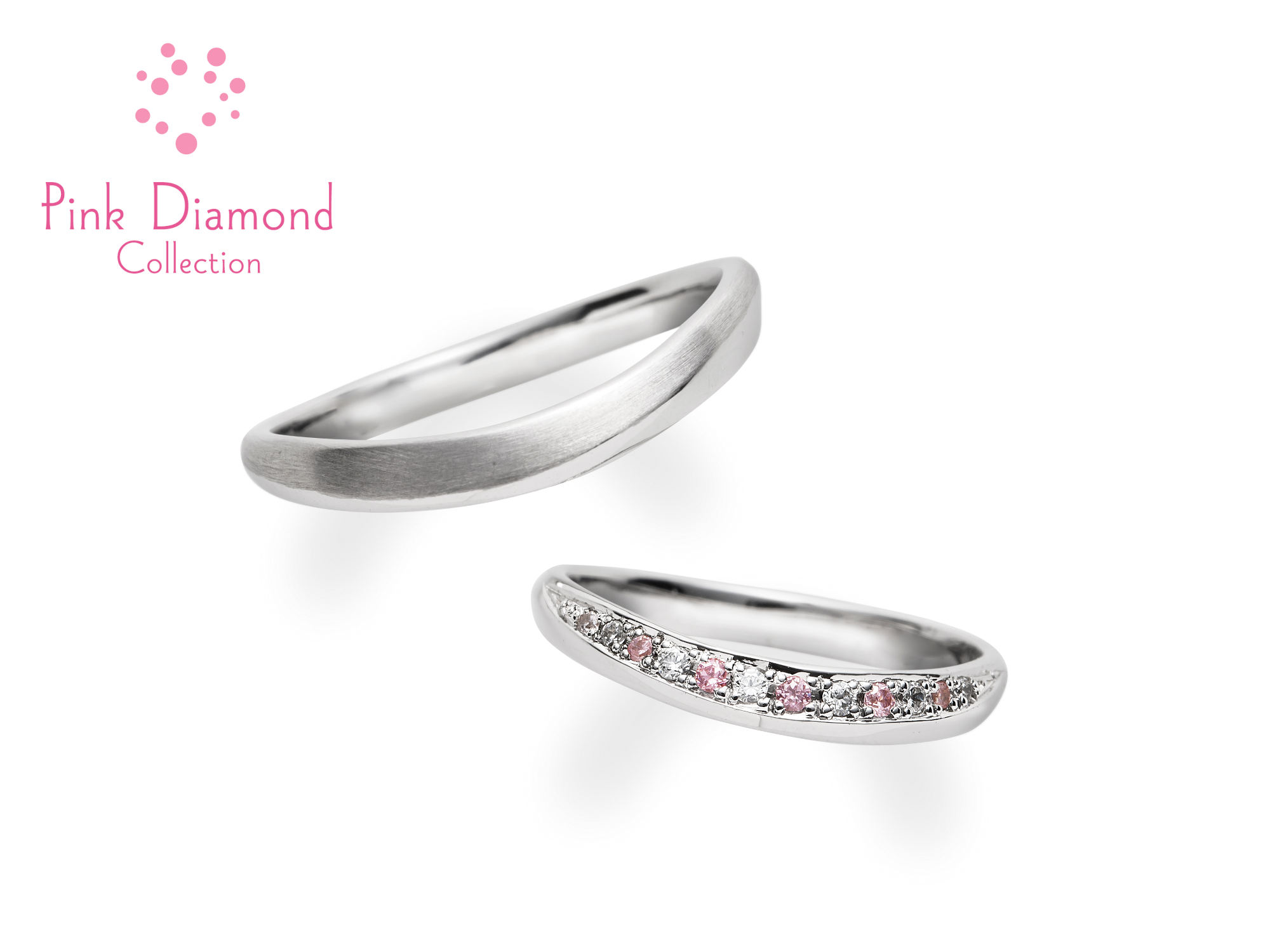 弓張月 pink diamond 結婚指輪プラチナピンクダイヤ