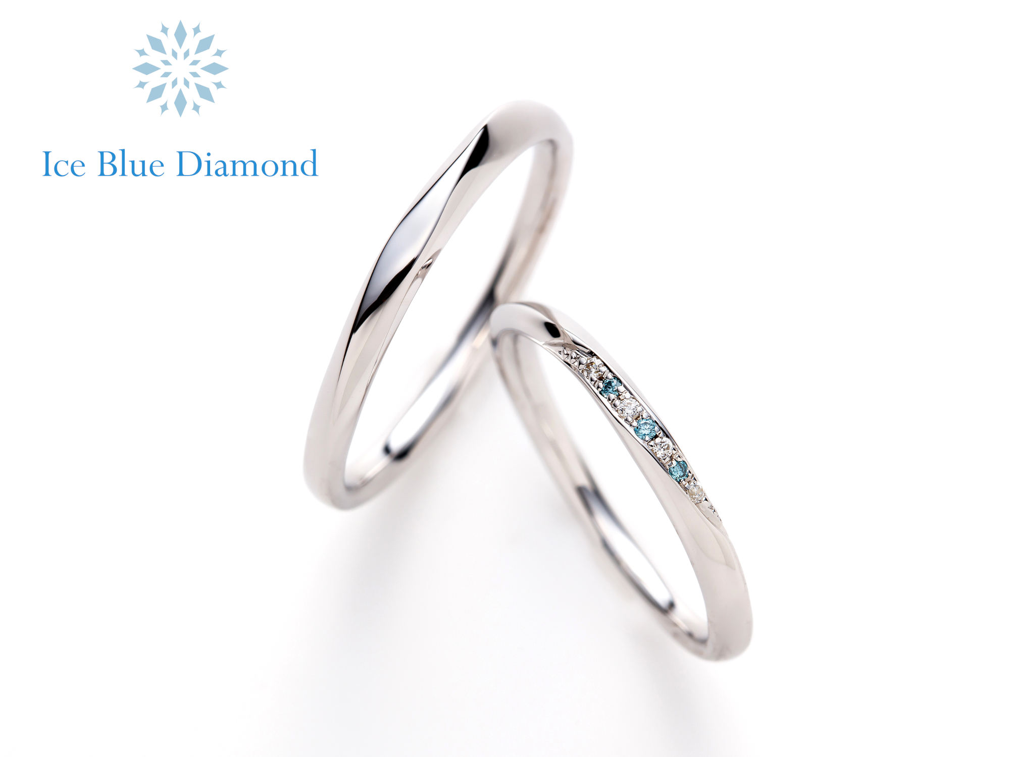 かわいいice blue dia 結婚指輪プラチナ