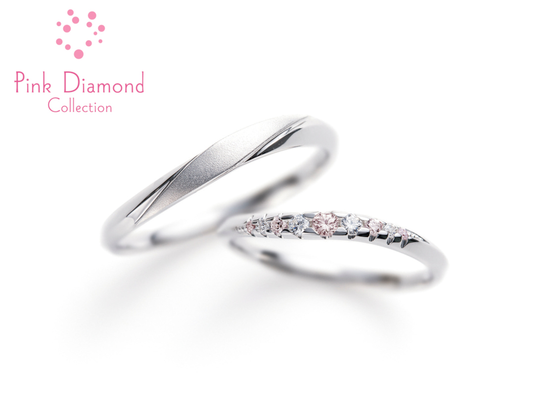 月の宮Pink Diamond結婚指輪ピンクダイヤ