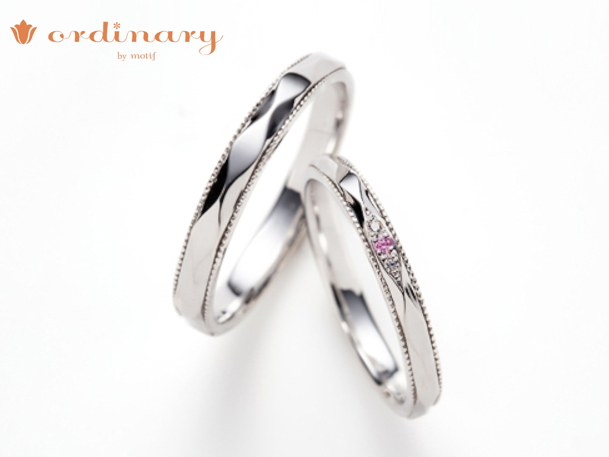 きらめき結婚指輪ピンクサファイヤ