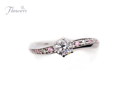 セラスチウム婚約指輪ピンクサファイヤ