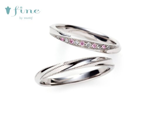 リアン結婚指輪ピンクサファイヤ